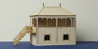 B 00-06 wooden medium signal box with left and right stairs options